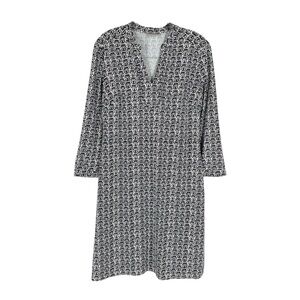 Ellie Kai Dress Womens Size 8 Navy Ivory Geometric Print Stretch Nylon Classic